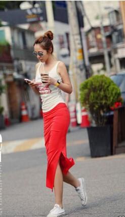 Falda Tubo Con Jersey