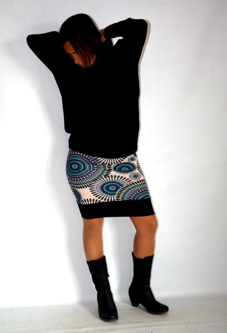 Falda Tubo Con Jersey