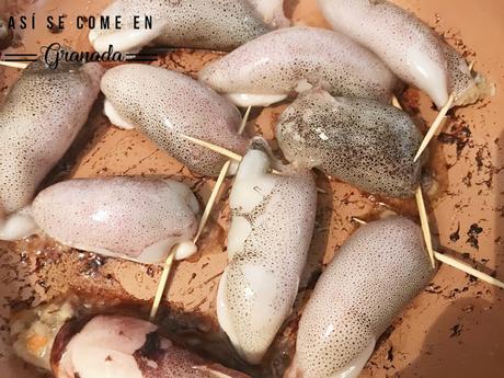 Calamares rellenos de marisco con alioli Calamares rellenos de marisco con alioli