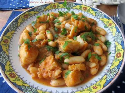 Alubias con bacalao