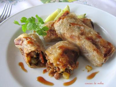 Rollitos de invierno con legumbres para Lunes sin carne Rollitos de invierno con legumbres para Lunes sin carne