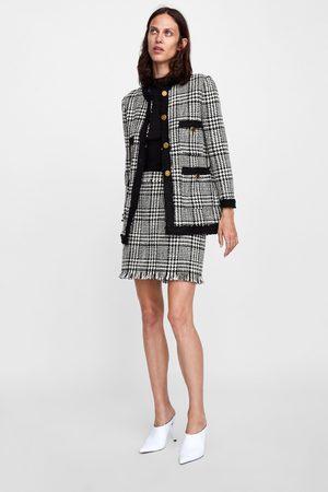 Falda Cuadros Naranja Zara