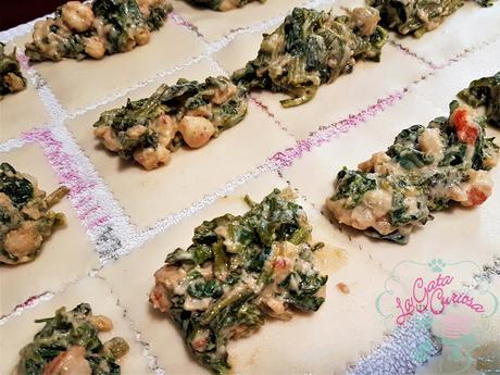 CANELONES DE ESPINACAS Y GAMBAS