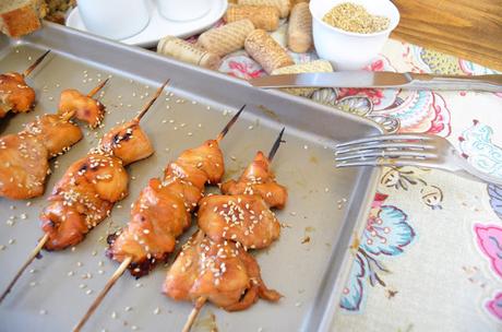 brochetas de pollo, brochetas de pollo con salsa teriyaki, pollo teriyaki al horno, pollo teriyaki fácil, pollo teriyaki receta, teriyaki de pollo, teriyaki salsa, las delicias de mayte,