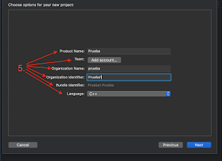 Como crear un proyecto de C++ en Xcode