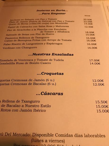 Reseña Gastronómica: Restaurante Taberna Zuria de Madrid