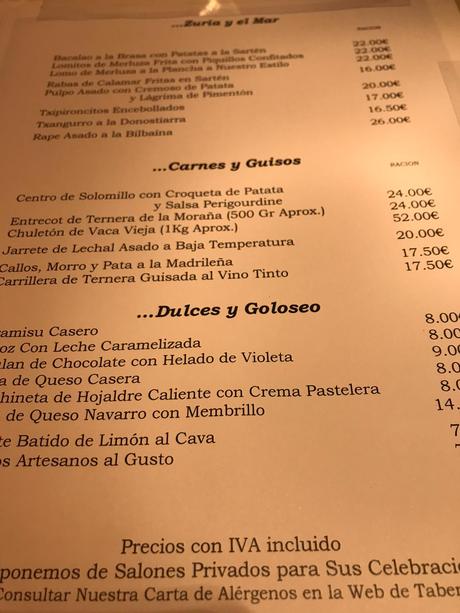 Reseña Gastronómica: Restaurante Taberna Zuria de Madrid