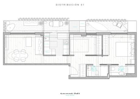 PROYECTO EMMME: el piso de Ana y Eduardo reforma integral madrid emmme studio Ana y Eduardo proyecto distribucion 1.JPG