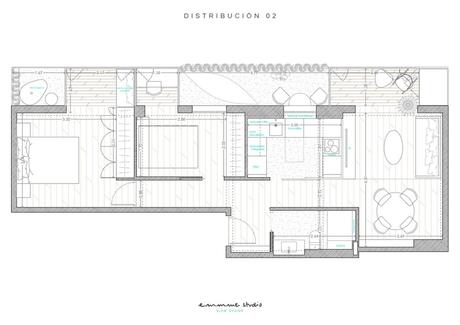 PROYECTO EMMME: el piso de Ana y Eduardo reforma integral madrid emmme studio Ana y Eduardo proyecto distribucion 2.JPG