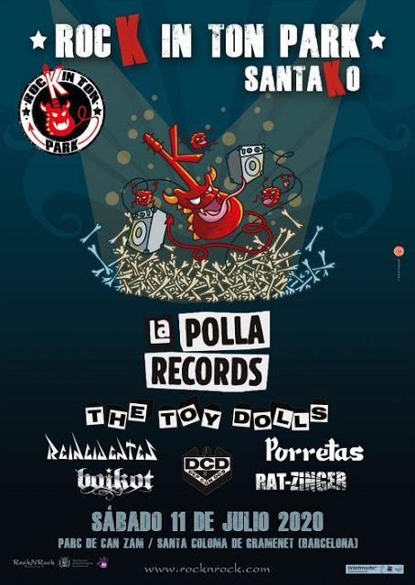 La Polla Records, Toy Dolls, Reincidentes, Porretas, Boikot, Def Con Dos y Rat-Zinger, el 11 de julio en Santa Coloma