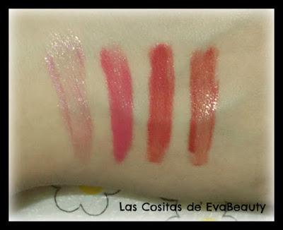 Pack de labiales gloss satinados Nobea Heartbeat swatches Swatches Pack de labiales gloss satinados Nobea Heartbeat