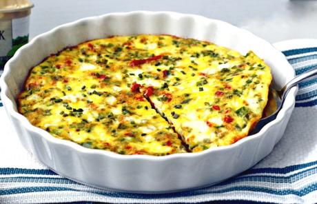 Tortilla de vegetales y queso fresco al horno