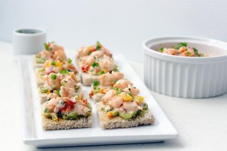 Canapés de Ceviche de Camarones