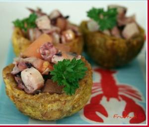 Tostones rellenos con pulpo Tostones rellenos con pulpo