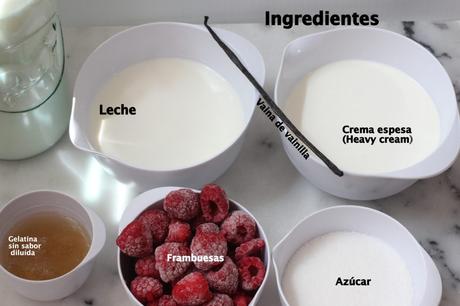 Panacotta con salsa de frambuesa