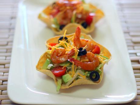 Mini Taco bowl de camarones