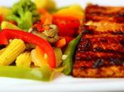 Salmón teriyaki vegetales orientales