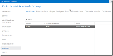 Centro de Administración (EAC) de Exchange 2019