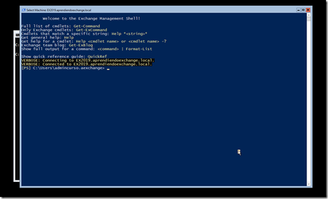 Exchange Management Shell en Server con Exchange 2019