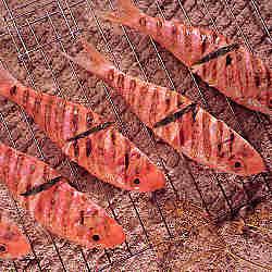 SALMONETES AL GRILL CON BEICON Y SALVIA