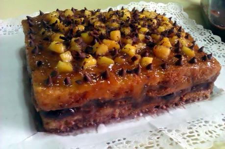 TARTA DE MELOCOTÓN Y CHOCOLATE CON WHISKY Y LIMÓN TARTA DE MELOCOTÓN Y CHOCOLATE CON WHISKY Y LIMÓN