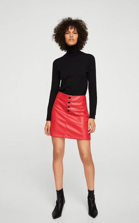 Como Combinar Falda Polipiel Burdeos