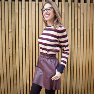 Como Combinar Falda Polipiel Burdeos