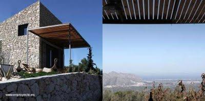 Cabaña de piedra estilo Contemporáneo