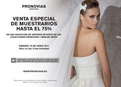 Venta de muestrarios de Pronovias