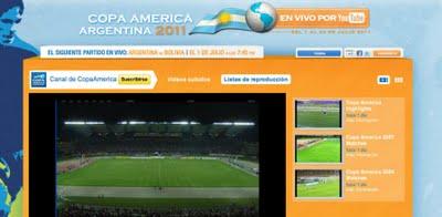 YouTube emitirá en directo la Copa América de fútbol