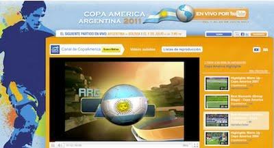 Youtube trasmitirá en vivo la Copa América 2011