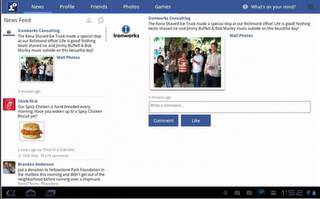 Facebook para tablets con Android Honeycomb