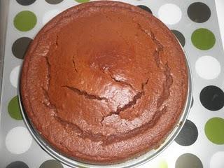 Tarta de Cola Cao con pétalos de chocolate Valor