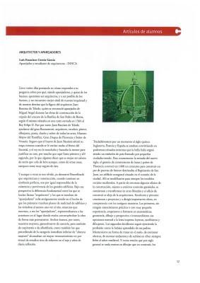 AQUELLOS AÑOS EN LA ESCUELA: ARQUITECTURA PARA ARQUITECTOS TÉCNICOS (MARZO Y ABRIL 2007)