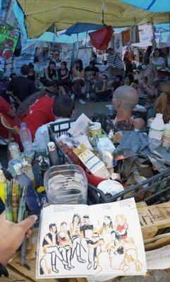 Enrique Flores (Madrid, 1967) y la acampada de Sol (Madrid, mayo 2011)