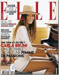 Carla Bruni, primera portada de embarazada, en Elle Francia, julio 2011
