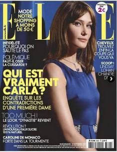 Carla Bruni, primera portada de embarazada, en Elle Francia, julio 2011