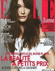 Carla Bruni, primera portada de embarazada, en Elle Francia, julio 2011