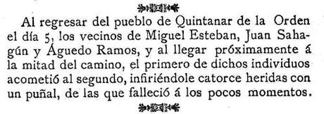 Quintanar de la Orden, 1901:  Menéndez Pallarés en el juicio por la muerte de Águedo Ramos