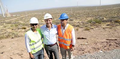 Gutiérrez supervisó los avances del primer parque eólico de la provincia