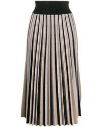 Falda Midi Plisada Marron