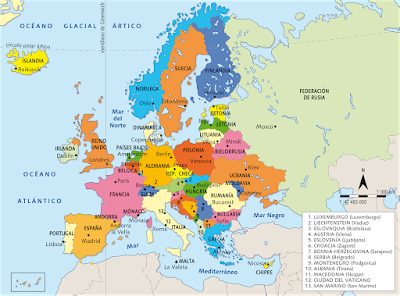 Europa 2020. El mapa para hacer de Segundo B, Cuarto de Sociales y Quinto de Economía.