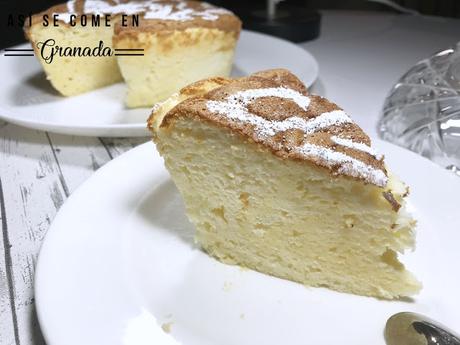 Tarta de queso esponjosa sin gluten ni lactosa