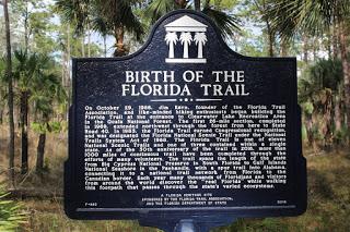 Marcador histórico en el Florida Trail, Ocala Nat'l Forest