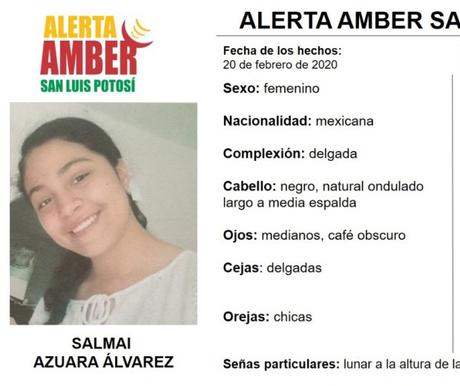 Activan Alerta Amber en SLP para encontrar niña de 16 años