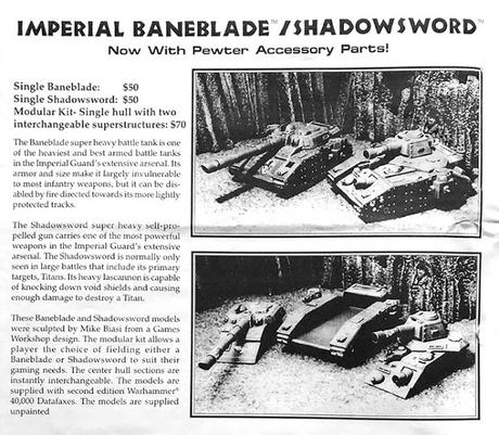 Los super-pesados de W40K de Armorcast: Unas hojas de catalogo