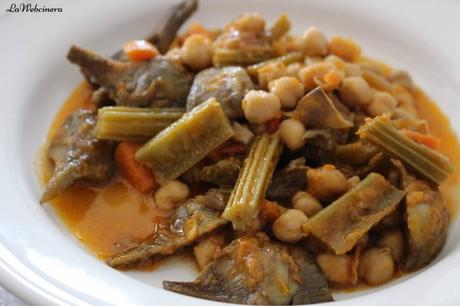 Garbanzos con alcachofas Garbanzos con alcachofas