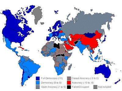 Democracia comparable. (6) . Center for Sistemic Peace (CSP)