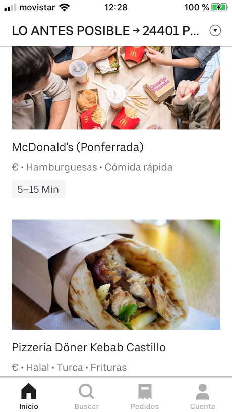 Ahora tu comida a Domicilio en Ponferrada te puede llegar por Uber Eats