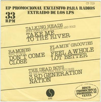 VA -Ramones, Dead Boys, Flamin  groovies, Talking heads Ep Promocional 1978